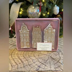 Cupcakes and Cashmere Gingerbread House Ornaments Set of 3 Christmas Decor